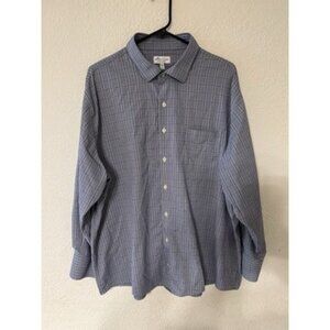Peter Millar Summer Comfort Shirt 2XL XXL Blue White Nylon Gingham Crown Outdoor